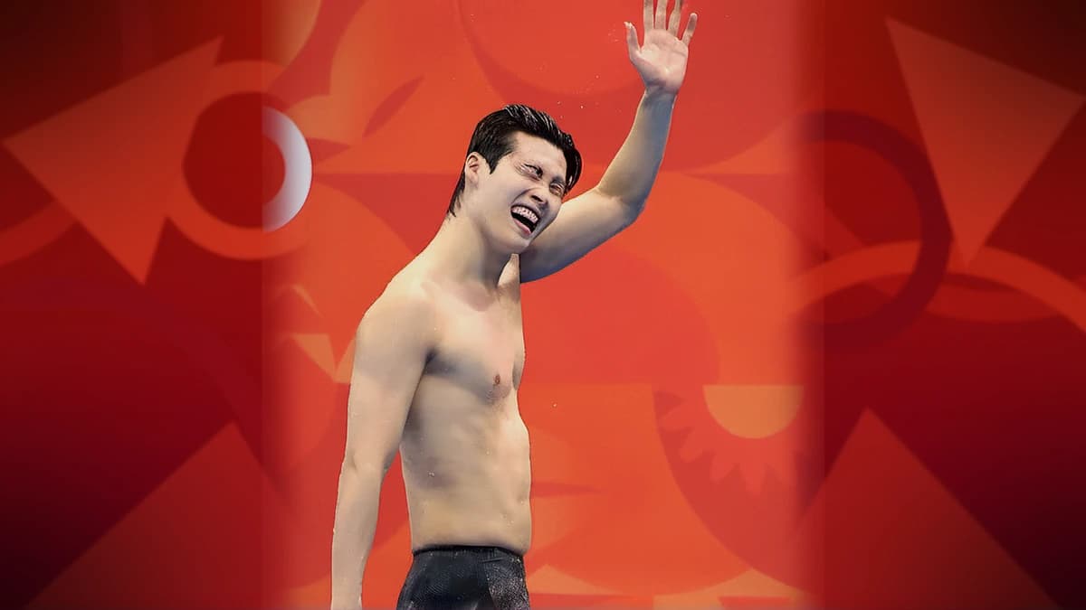 150m까지 선두였는데…황선우, 마지막 50m에서 놓친 2연패 — 제작 일러스트