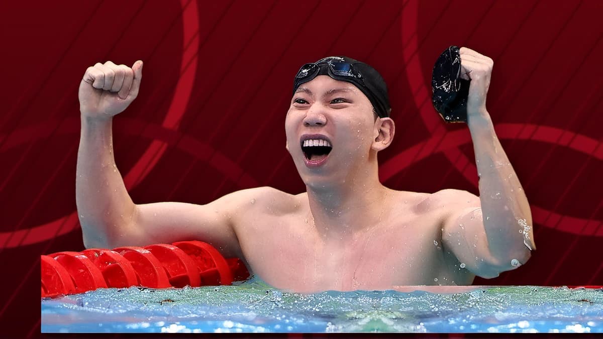 6위에서 3위, 마지막 터치 0.01초…조성재가 뒤집은 200m — 제작 일러스트
