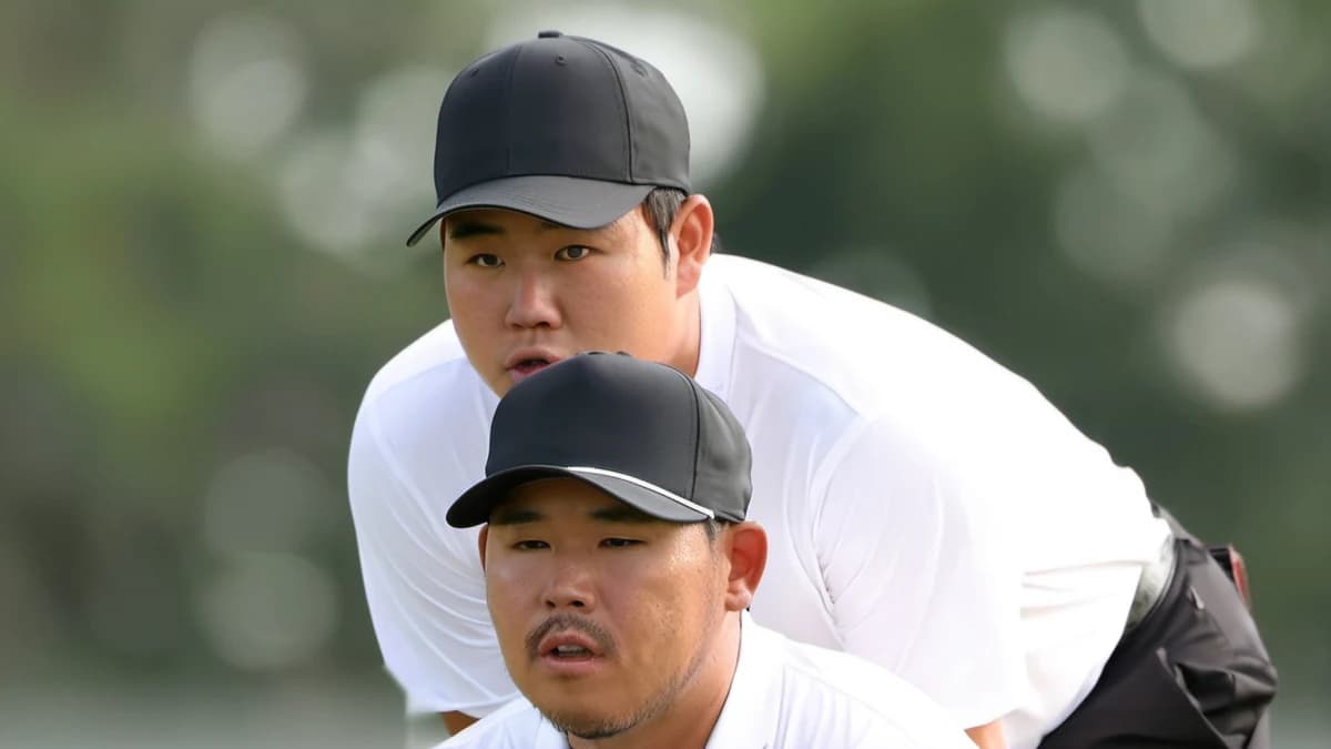 첫날 3-2가 둘째 날 7-3으로…김시우·김주형이 뒤집은 프레지던츠컵 — 제작 일러스트